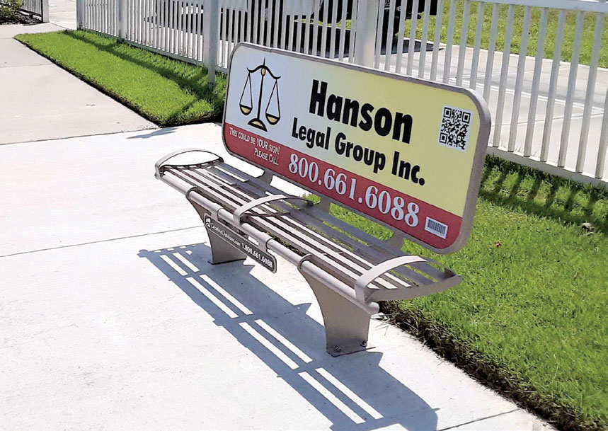 The Avenue Bench Sign Example