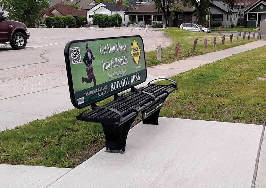 The Avenue Bench Sign Example